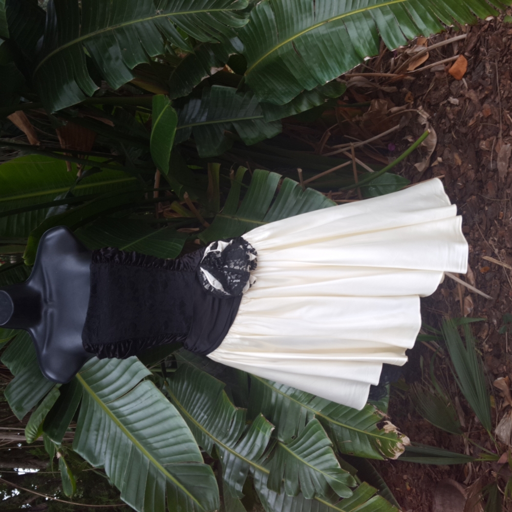 drop waist strapless corset, assymetric dress - Picture 5 of 13